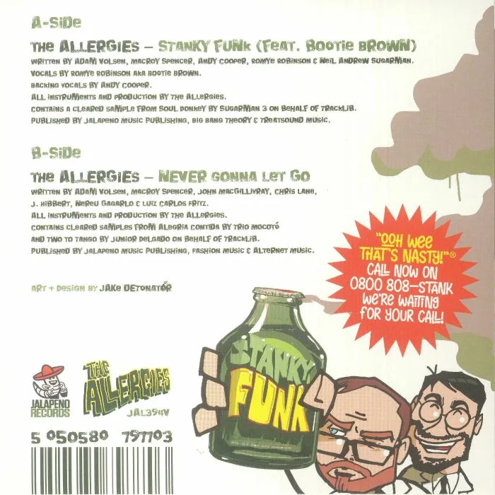 Back cover — The ALLERGIES — Stanky Funk