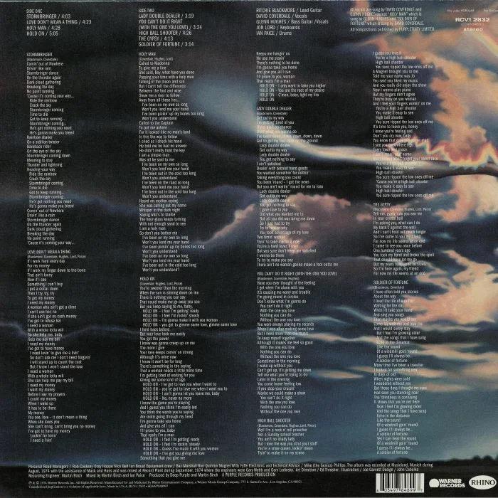Обратная сторона обложки — DEEP PURPLE — Stormbringer (reissue)