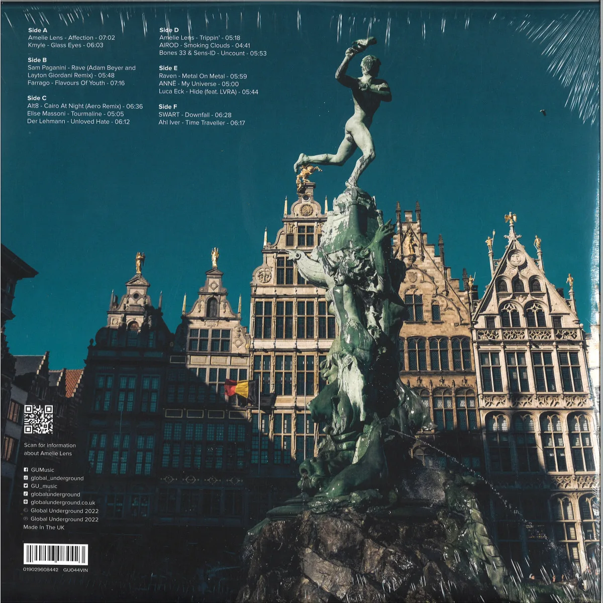 Back cover — Various/Amelie Lens — Global Underground #44: Amelie Lens - Antwerp 3x12"