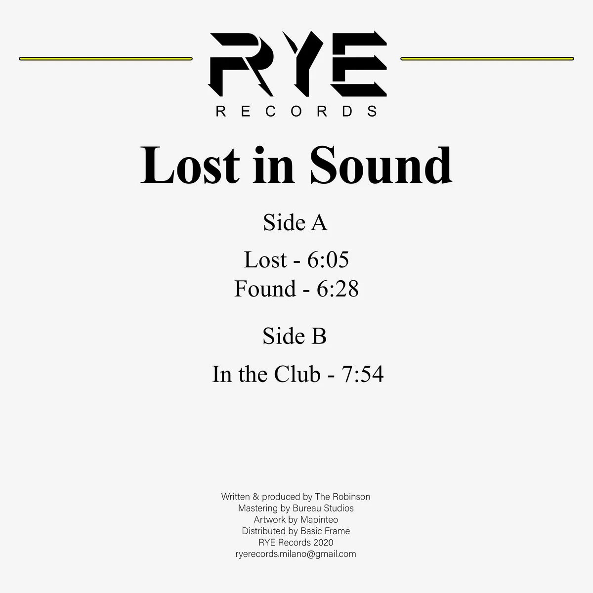 Back cover — The Robinson — Lost in Sound