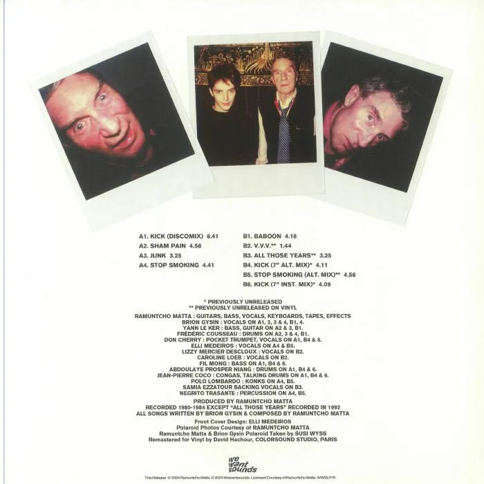 Обратная сторона обложки — Brion GYSIN — Junk (remastered) (B-STOCK)