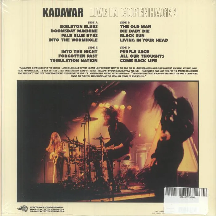 Back cover — KADAVAR — Live In Copenhagen