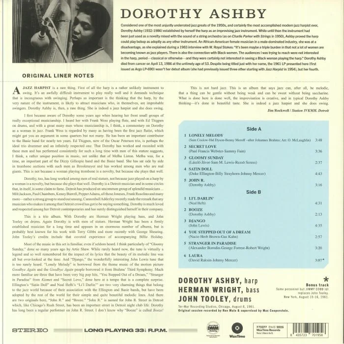 Back cover — Dorothy ASHBY — Dorothy Ashby (reissue)