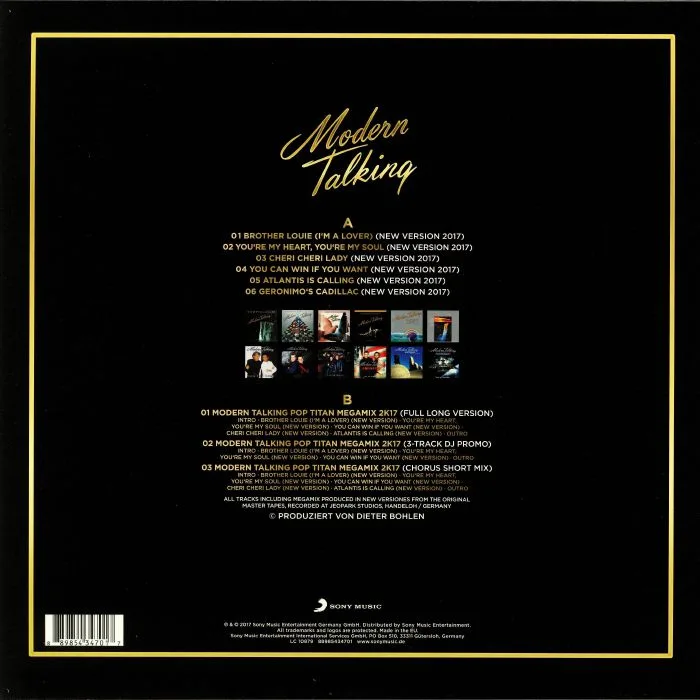 Back cover — MODERN TALKING — Back For Gold: The New Versions