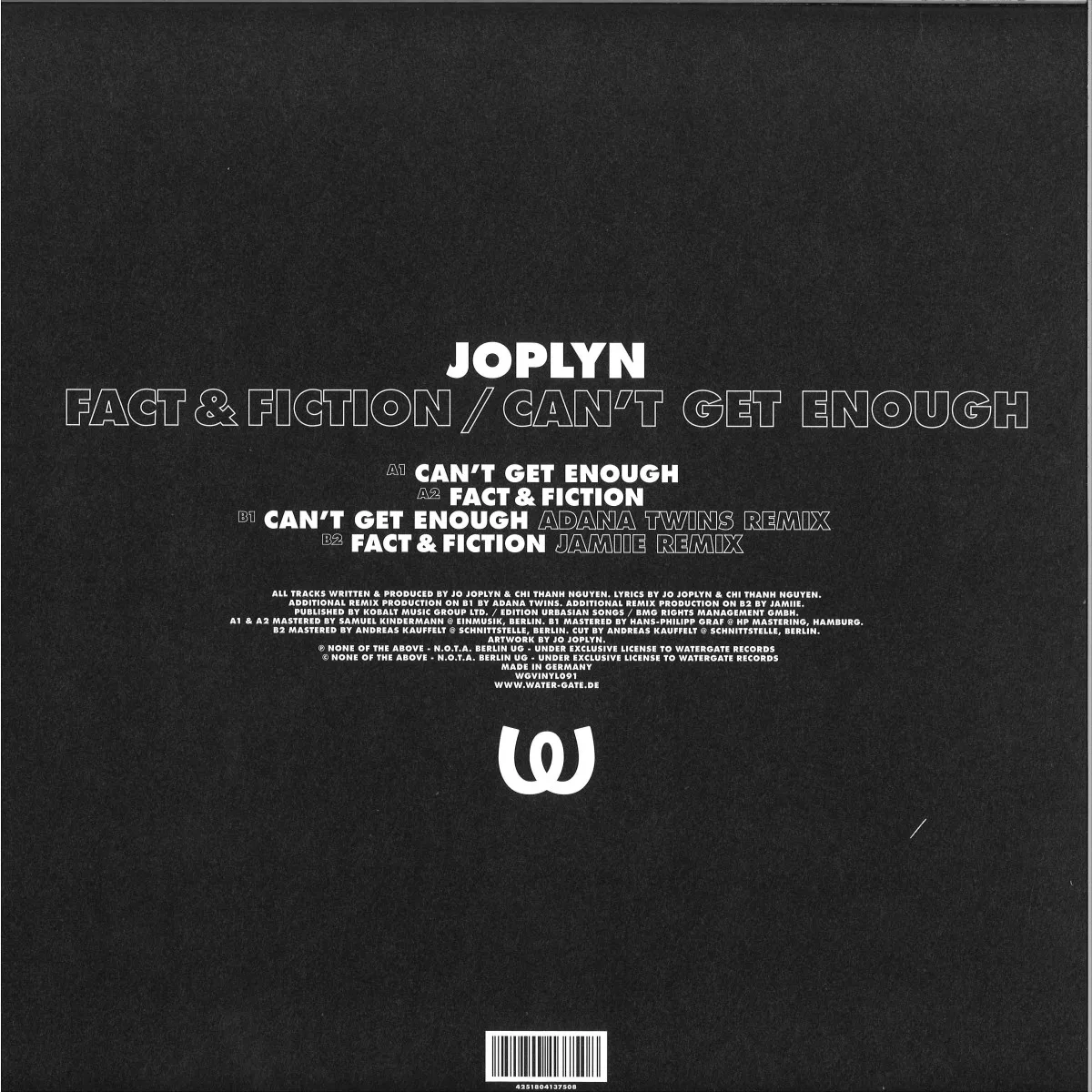 Back cover — Joplyn — Can’t Get Enough / Fact & Fiction