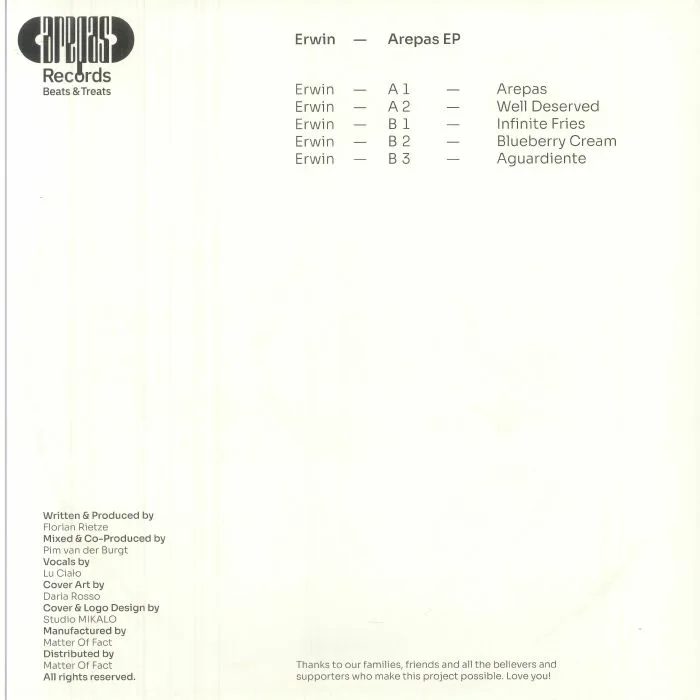 Back cover — ERWIN — Arepas EP