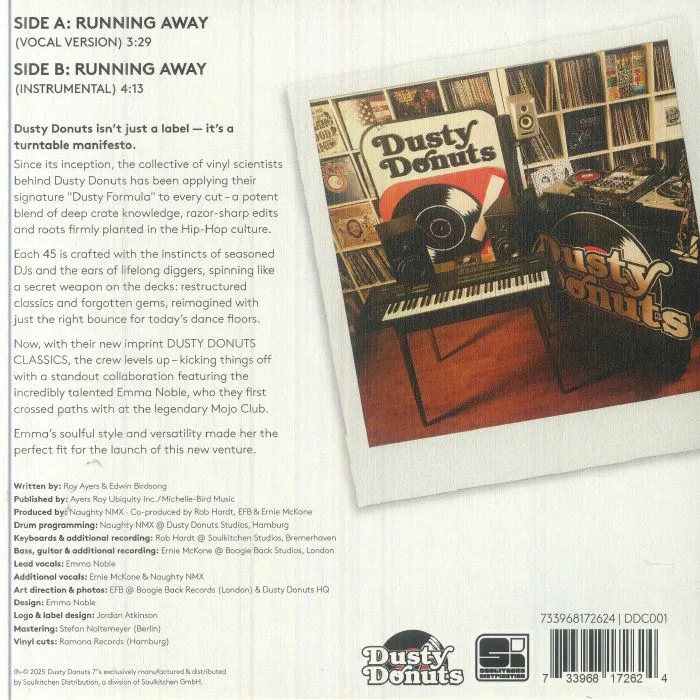 Back cover — DUSTY DONUTS / EMMA NOBLE — Running Away