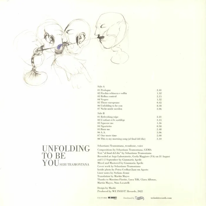 Обратная сторона обложки — Sebi TRAMONTANA — Unfolding To Be You