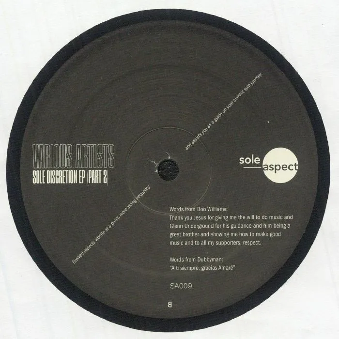 Back cover — DUBBYMAN / SPECTER / BOO WILLIAMS / TAELUE — Sole Discretion EP Part 2