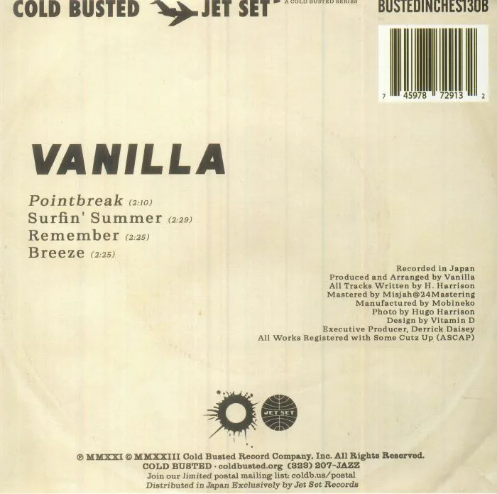 Back cover — VANILLA — Pointbreak