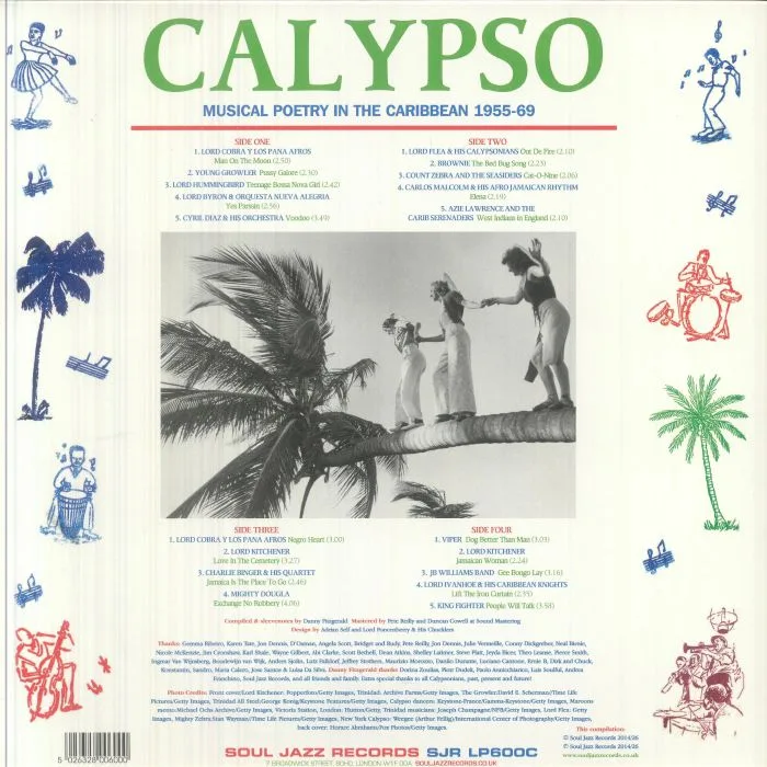 Обратная сторона обложки — VARIOUS — Calypso: Musical Poetry In The Caribbean 1955-69