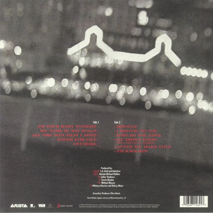 Back cover — Whitney HOUSTON — I'm Your Baby Tonight (reissue)