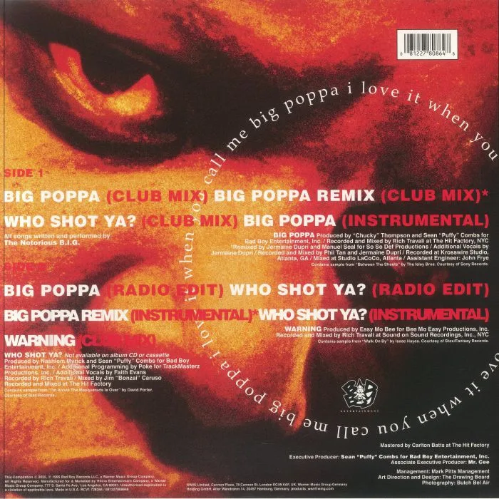 Обратная сторона обложки — The NOTORIOUS BIG — Big Poppa Remix (Record Store Day Black Friday RSD 2025)