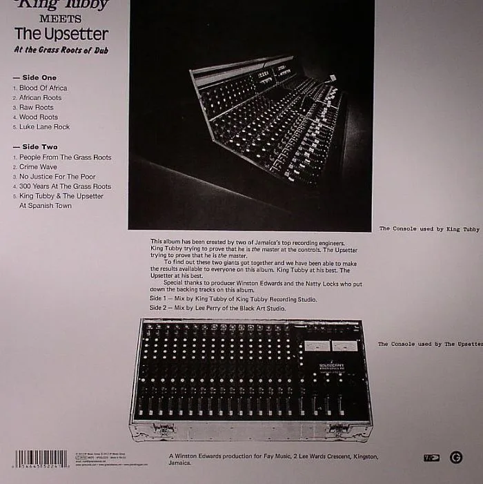 Back cover — KING TUBBY meets THE UPSETTERS — At The Grass Roots Of Dub