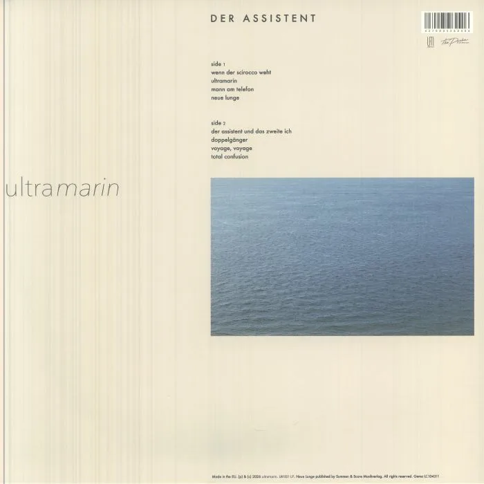 Обратная сторона обложки — DER ASSISTANT — Ultramarin