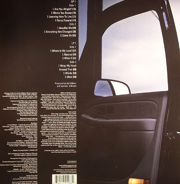 Back cover — Lucinda WILLIAMS — West