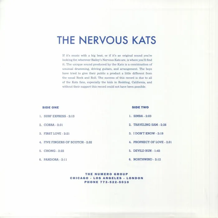Обратная сторона обложки — BAILEY'S NERVOUS KATS — The Nervous Kats (reissue)
