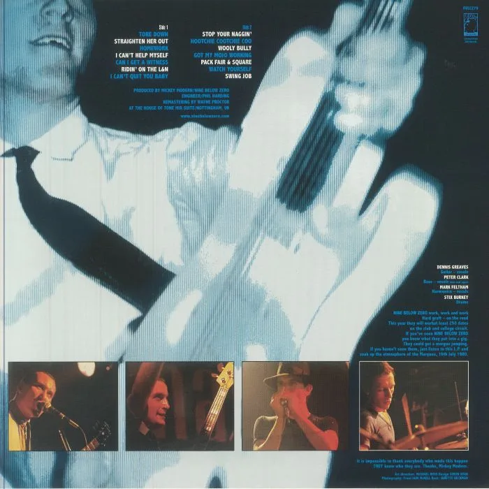 Back cover — NINE BELOW ZERO — Live At The Marquee