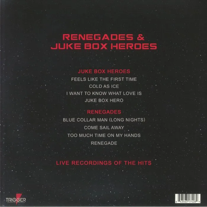 Back cover — STYX / FOREIGNER — Renegades & Juke Box Heroes: The 2024 Tour (Deluxe Edition)