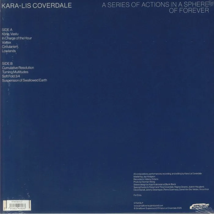 Обратная сторона обложки — Kara Lis COVERDALE — A Series Of Actions In A Sphere Of Forever