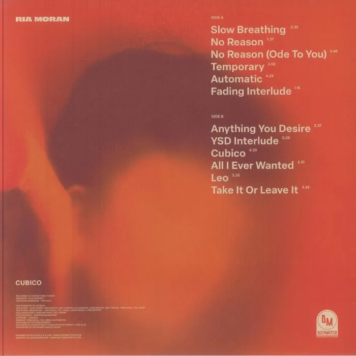 Back cover — Ria MORAN — Cubico