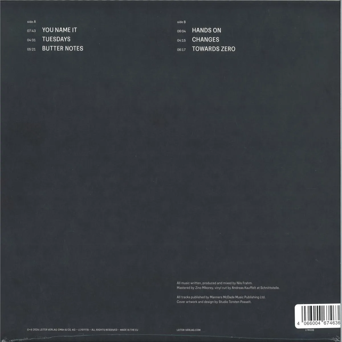 Back cover — NILS FRAHM — DAY