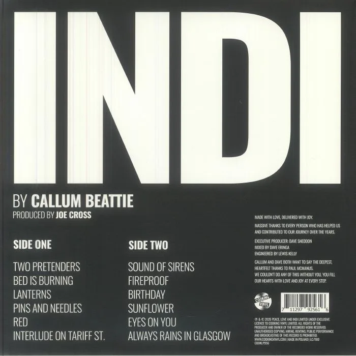 Обратная сторона обложки — Callum BEATTIE — INDI