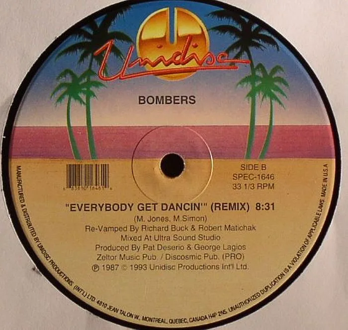 Обратная сторона обложки — BOMBERS — Everybody Get Dancin'