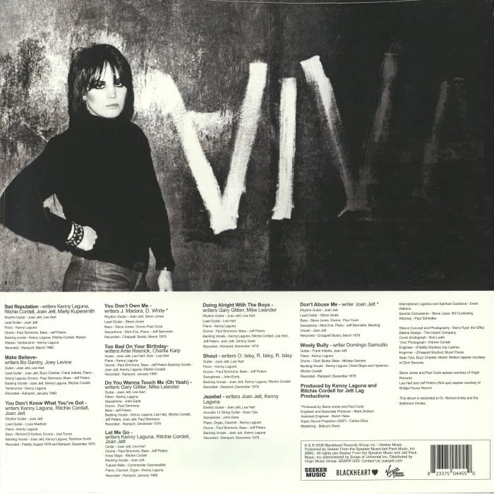 Back cover — Joan JETT — Bad Reputation (Alternate Cover Art) (45th Anniversary Edition)