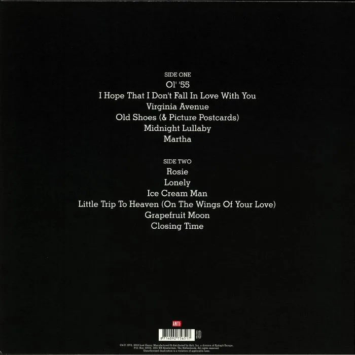 Back cover — Tom WAITS — Closing Time (remastered)