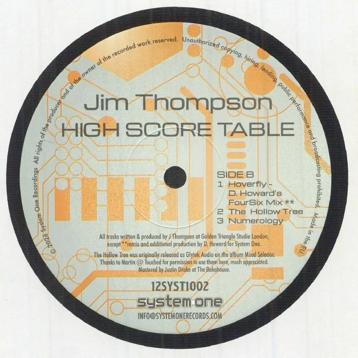 Back cover — Jim THOMPSON — High Score Table