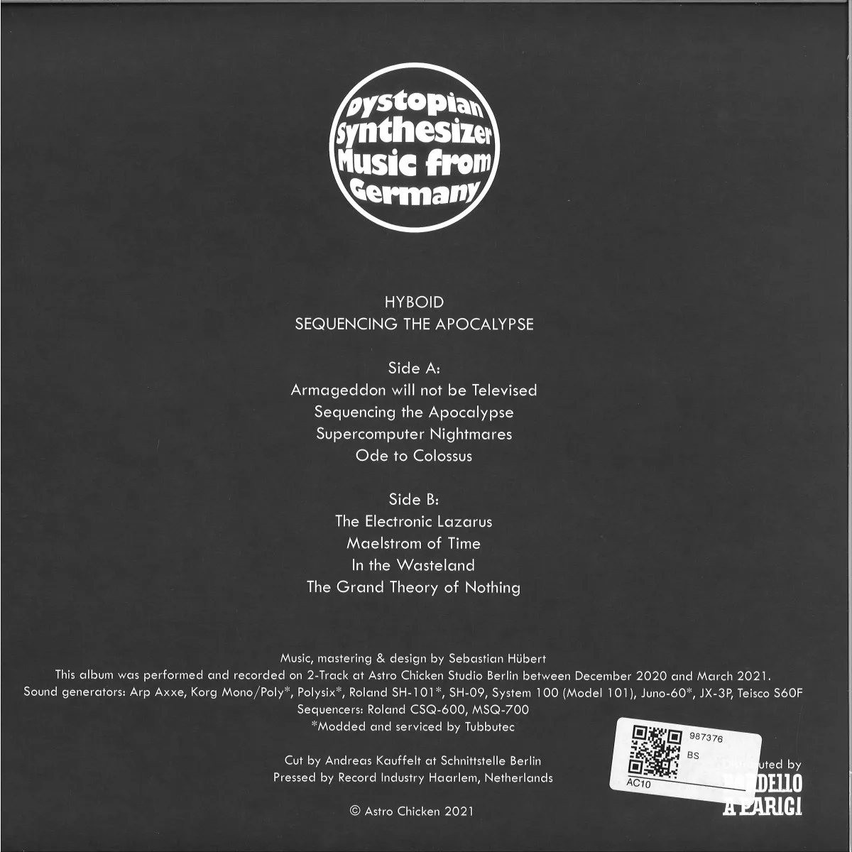 Обратная сторона обложки — Hyboid — SEQUENCING THE APOCALYPSE LP