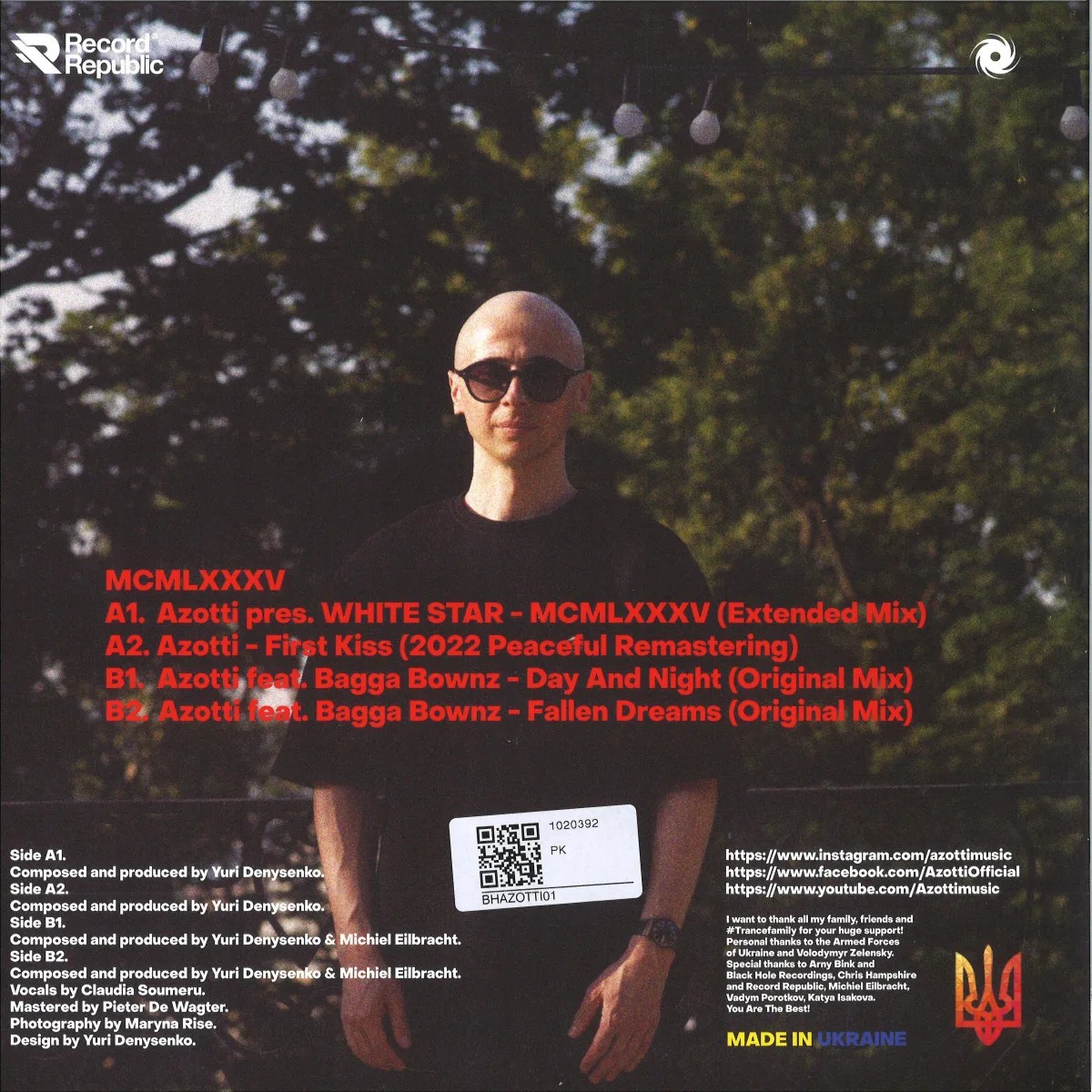 Обратная сторона обложки — AzottipresentsWhite Star — MCMLXXXV