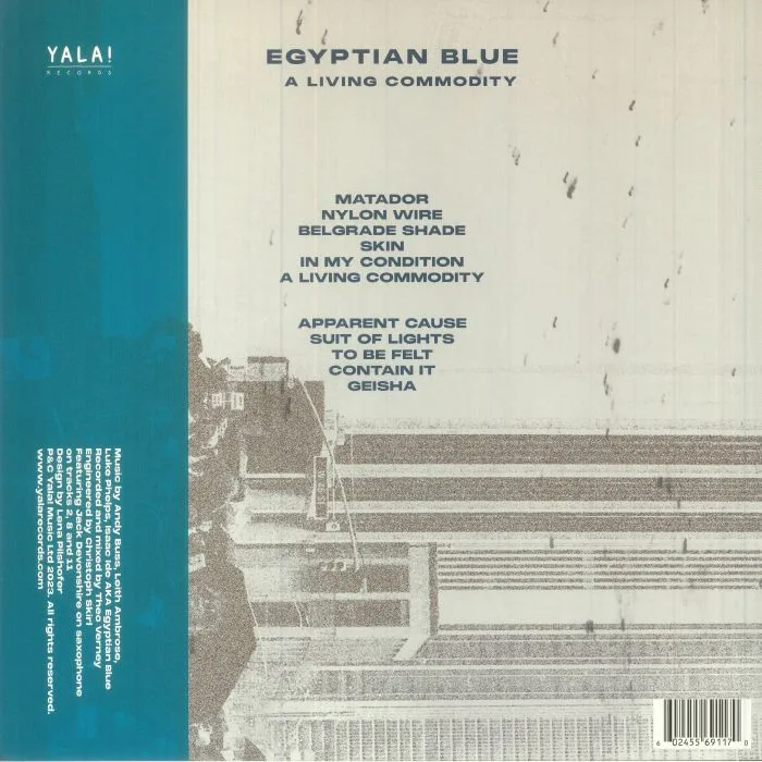 Обратная сторона обложки — EGYPTIAN BLUE — A Living Commodity