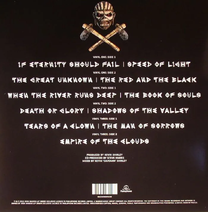 Back cover — IRON MAIDEN — The Book Of Souls