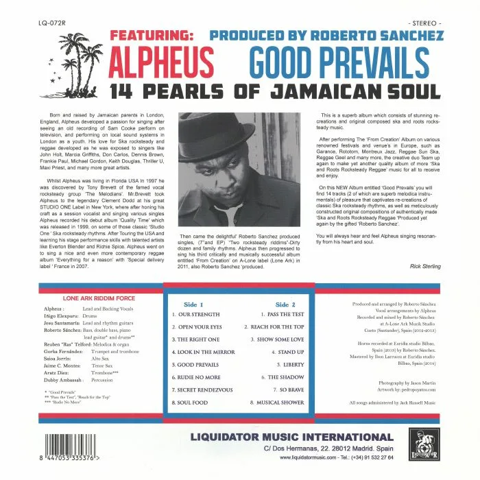 Обратная сторона обложки — ALPHEUS — Good Prevails (reissue)