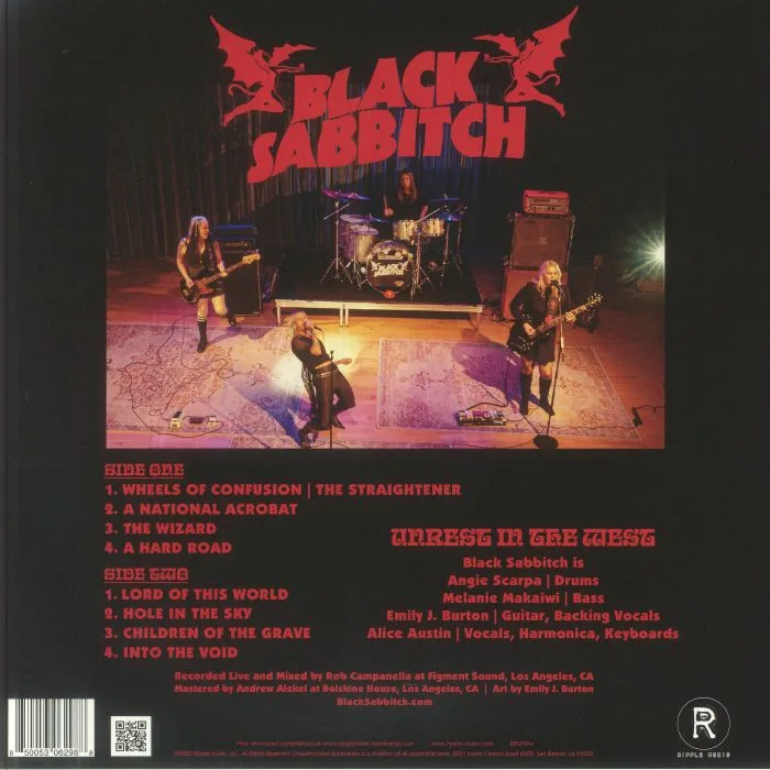 Back cover — BLACK SABBITCH — Unrest In The West