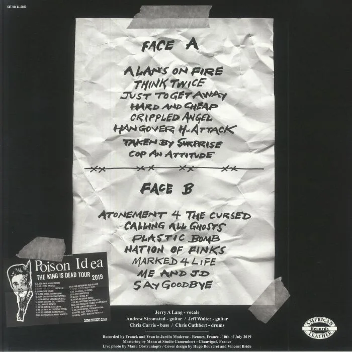 Back cover — POISON IDEA — Last Show In France