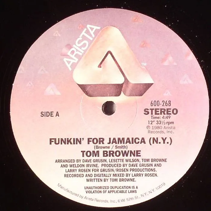 Лицевая сторона обложки — Tom BROWNE — Funkin' For Jamaica (New York)