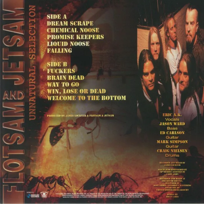 Back cover — FLOTSAM & JETSAM — Unnatural Selection (reissue)