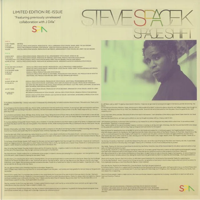Обратная сторона обложки — Steve SPACEK — Space Shift (reissue)