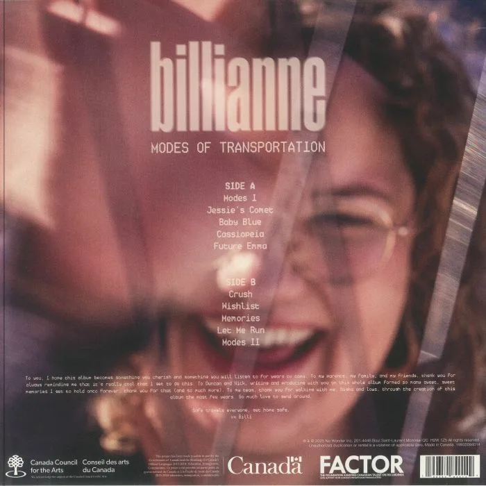 Back cover — BILLIANNE — Modes of Transportation