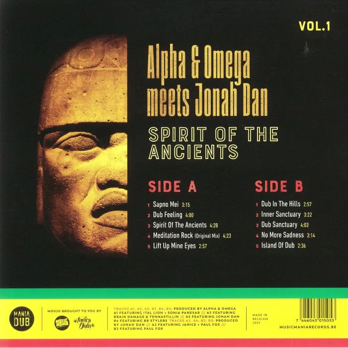 Back cover — ALPHA & OMEGA meets JONAH DAN — Spirit Of The Ancients Vol 1 (Record Store Day RSD 2021)