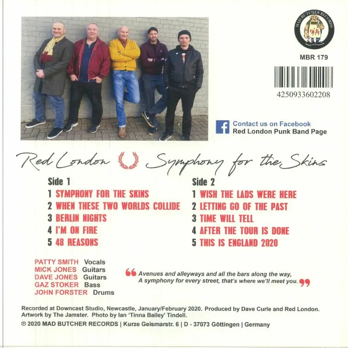 Обратная сторона обложки — RED LONDON — Symphony For The Skins