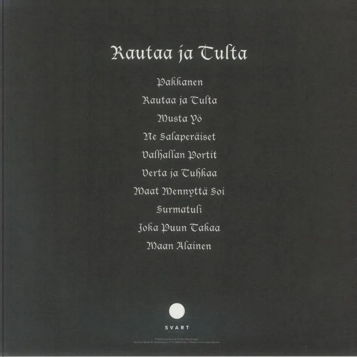 Back cover — HAVUKRUUNU — Rautaa Ja Tulta