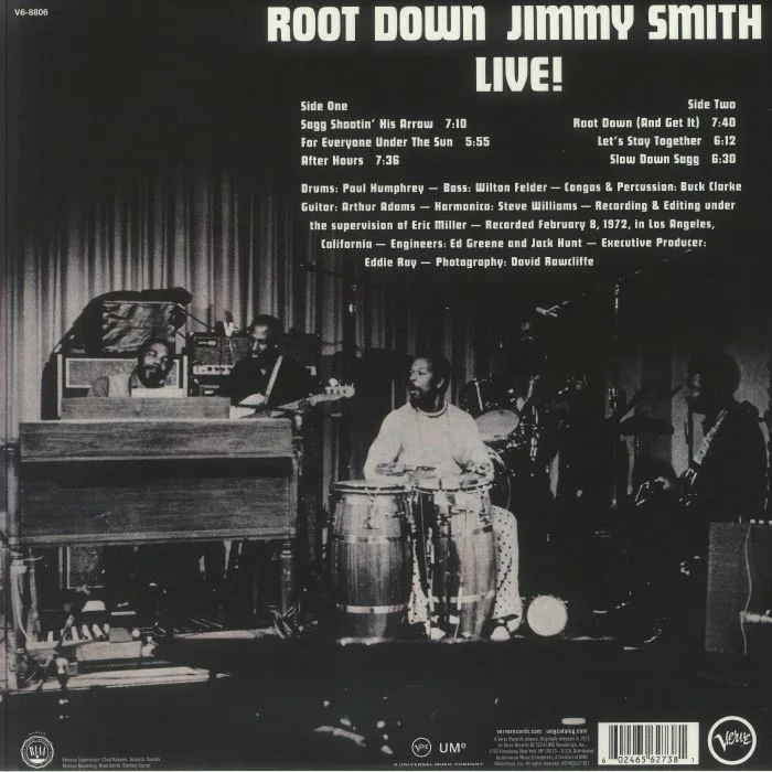 Back cover — Jimmy SMITH — Root Down: Jimmy Smith Live! (Acoustic Sounds Series)