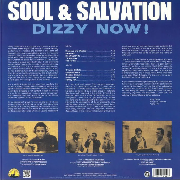 Обратная сторона обложки — Dizzy GILLESPIE — Soul & Salvation (reissue)