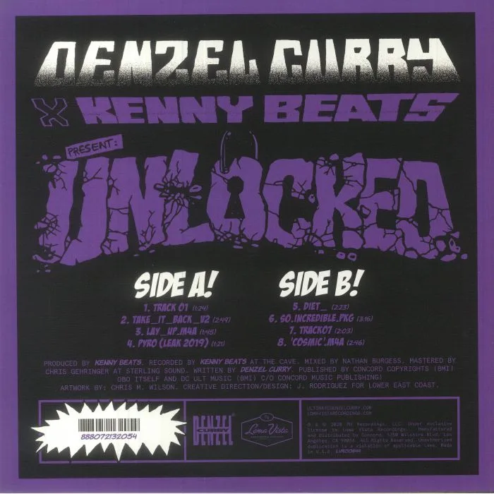 Обратная сторона обложки — Denzel CURRY / KENNY BEATS — Unlocked