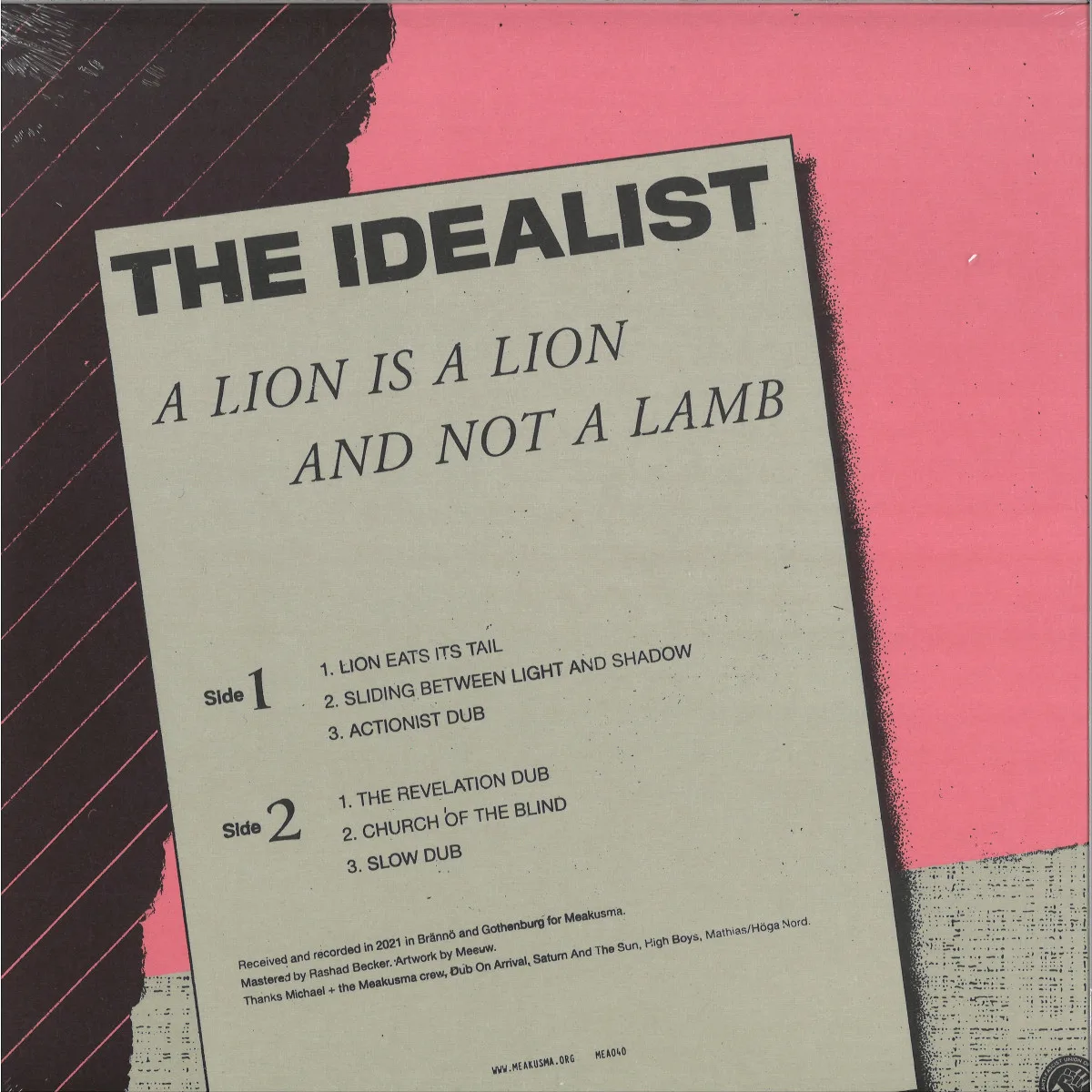 Обратная сторона обложки — The Idealist — A Lion Is A Lion And Not A Lamb LP
