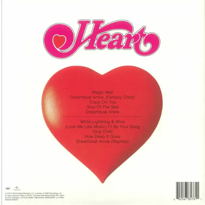 Обратная сторона обложки — HEART — Dreamboat Annie (reissue)